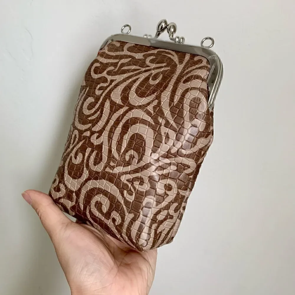 Handmade Genuine Embossed Leather Phone Case/Passport Holder/Pouch Travel Bag